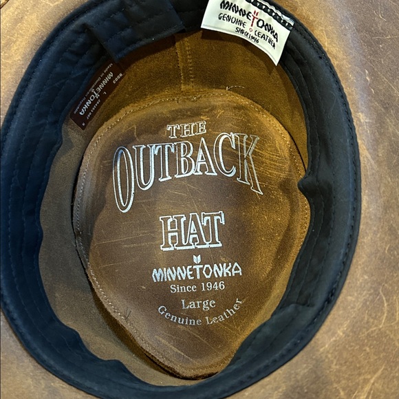 Minnetonka Brown Leather Outback Hat - Picture 6 of 8